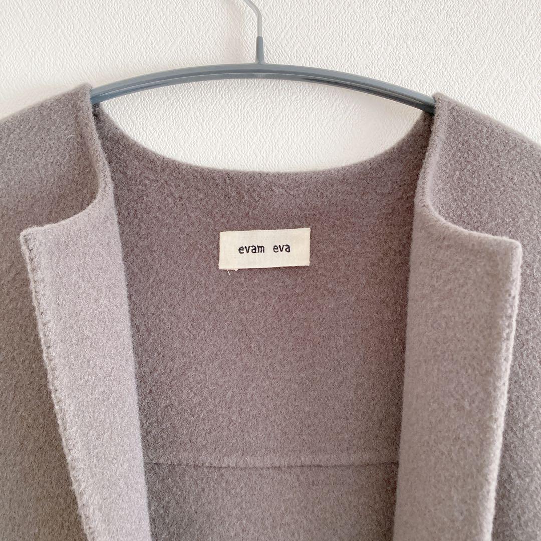 2022✨ evam eva　リバー ウール　ロングベスト　ジレ　F　グレー