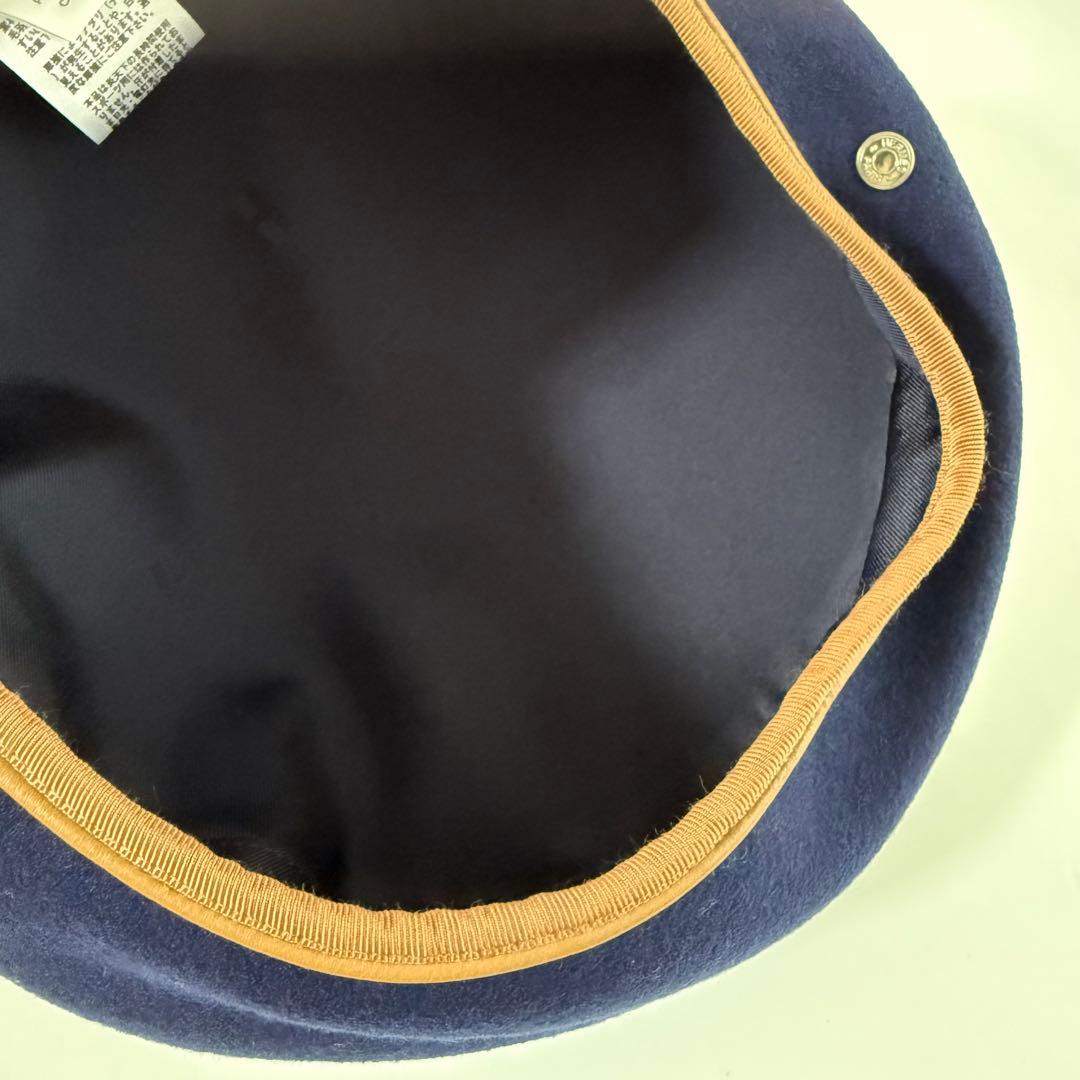 【未使用】正規品 エルメス ベレー帽 サントノーレ 57 マリン シルク100%