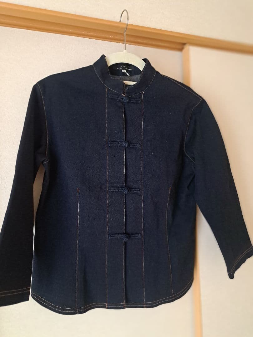 レキップ　ヨシエイナバ　マオカラー デニムジャケット チャイナボタン シャツ　L