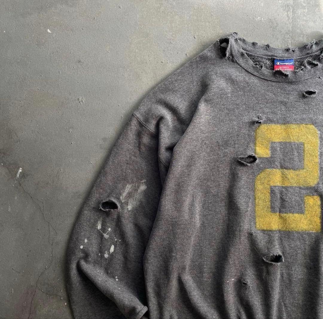 90's Champion XL ナンバーペイント boro sweat