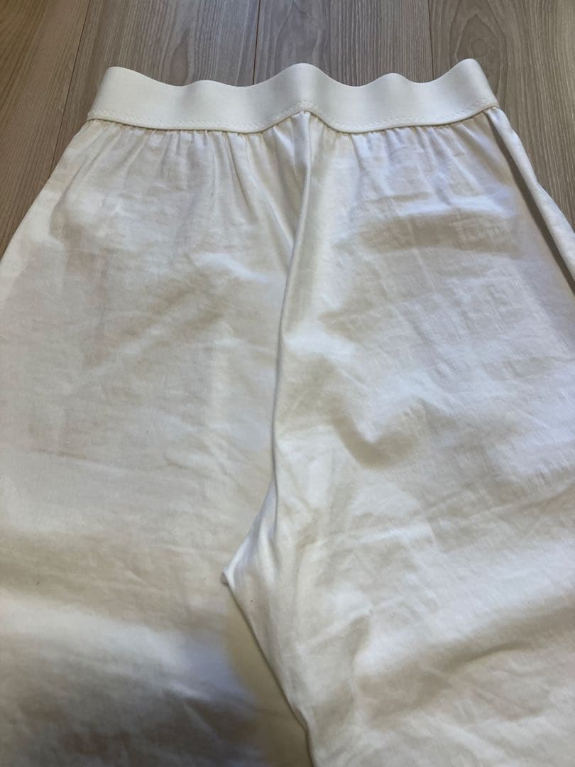 Deuxieme Classe stretch twill タックパンツ 白