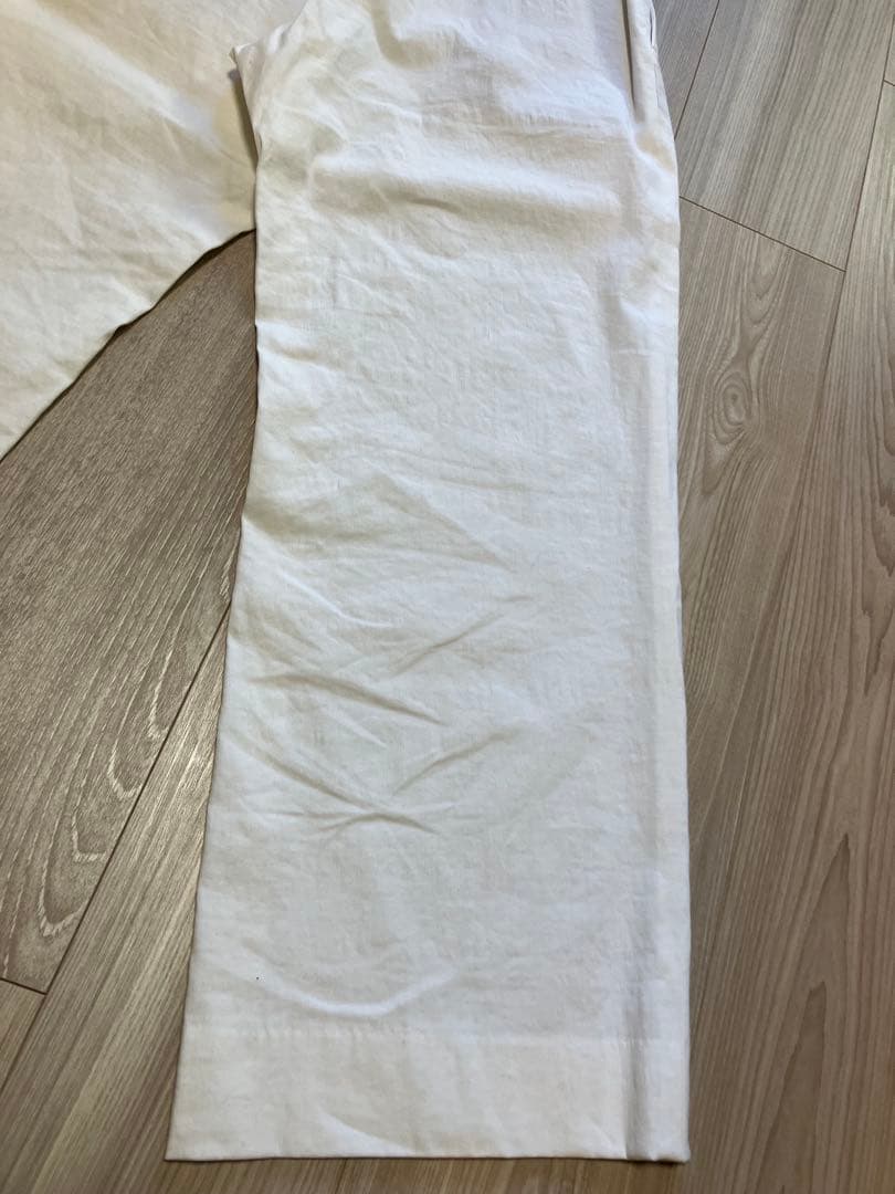 Deuxieme Classe stretch twill タックパンツ 白