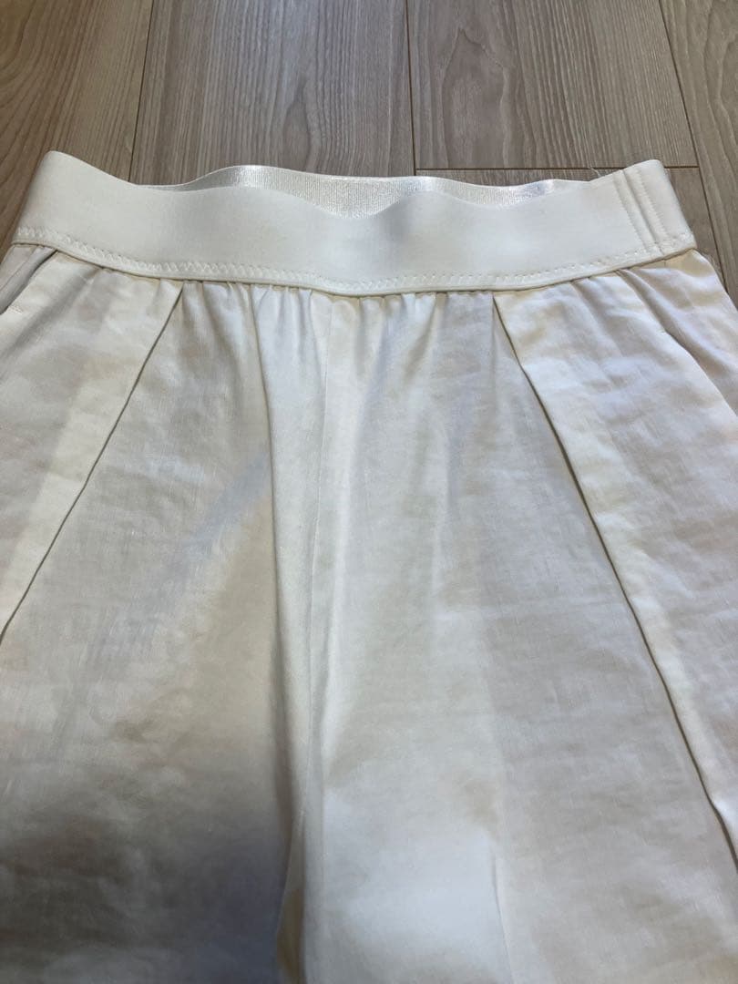 Deuxieme Classe stretch twill タックパンツ 白