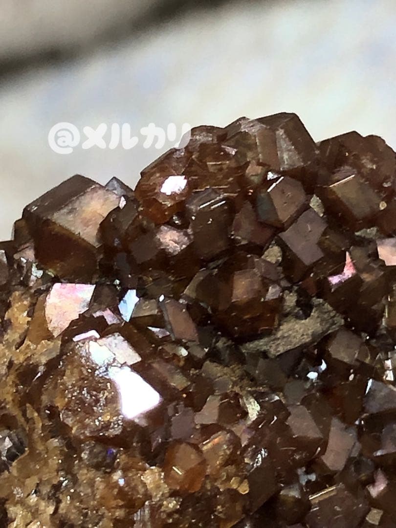 国産鉱物　天川村　レインボーガーネット（宝石質！）