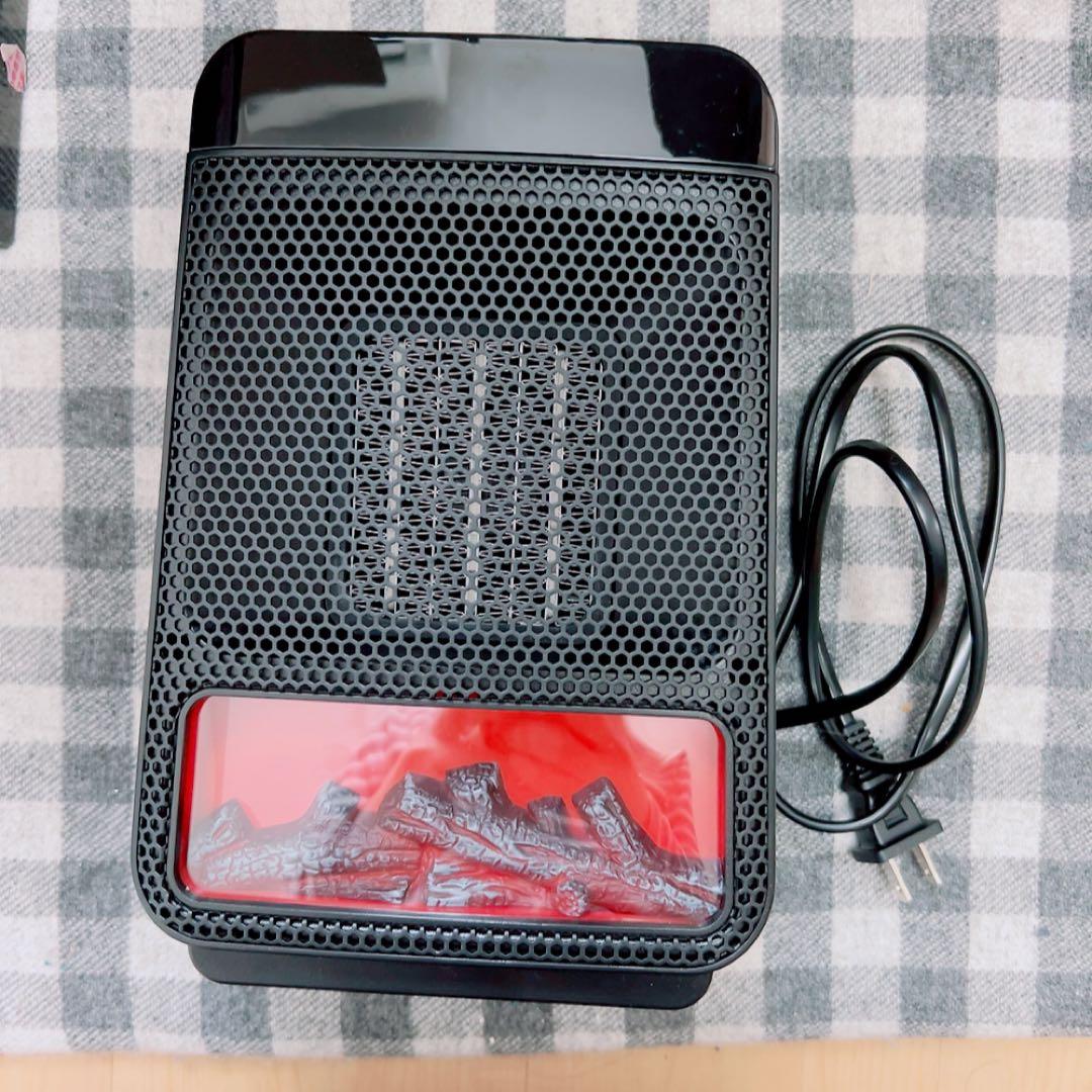 セラミックファンヒーター 足元 暖房 電気ストーブ　黒