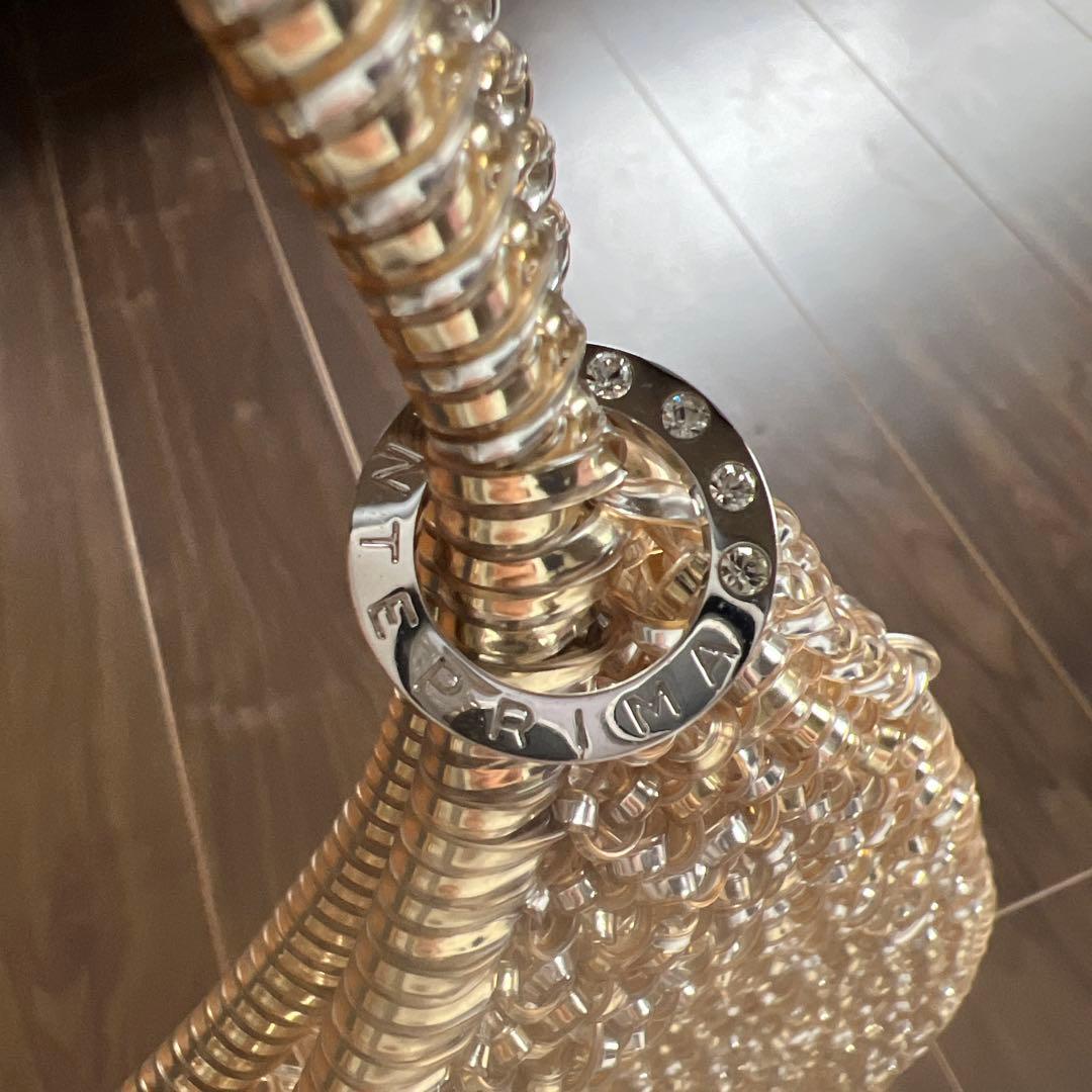 【極美品】AMTEPRIMA アンテプリマ　ラウンドバッグ　シャンパンゴールド