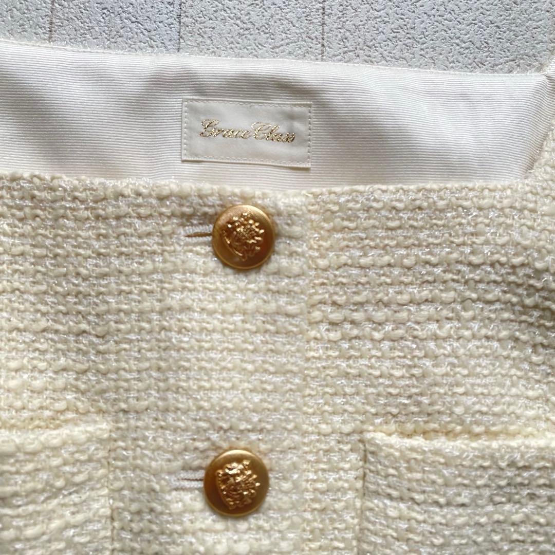 Grace Class ラメツイードワンピース キナリ 38