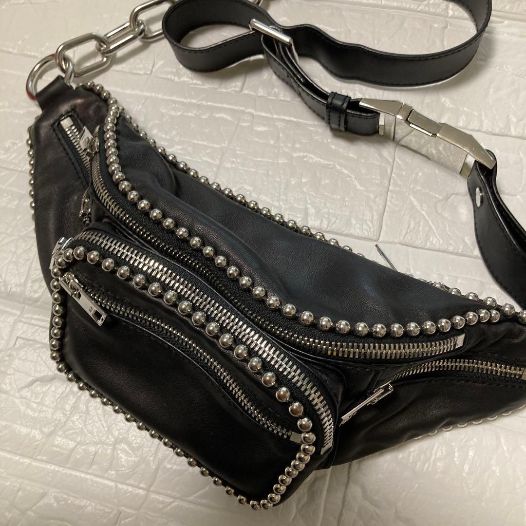 美品　ALEXANDER WANG スタッズ付きファニーパック ブラック