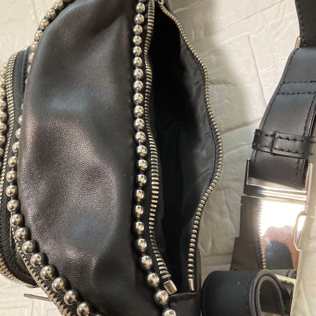 美品　ALEXANDER WANG スタッズ付きファニーパック ブラック