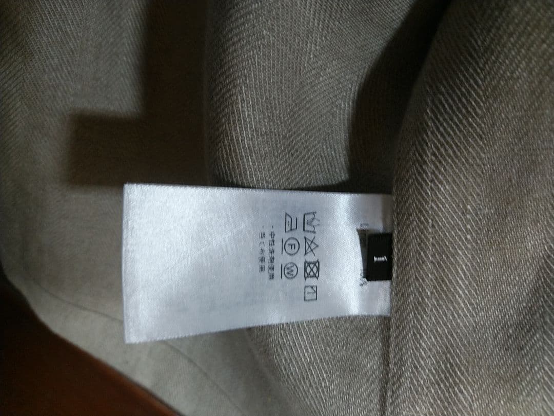 wafu ヘリンボーン織りリネン　ノーカラージャケット