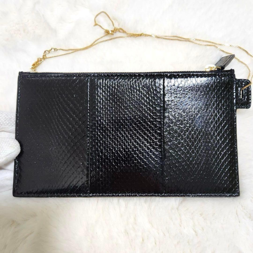 ✨新品未使用✨サンローラン　長財布　クラッチバック　ポーチ　パイソン　レザー　黒