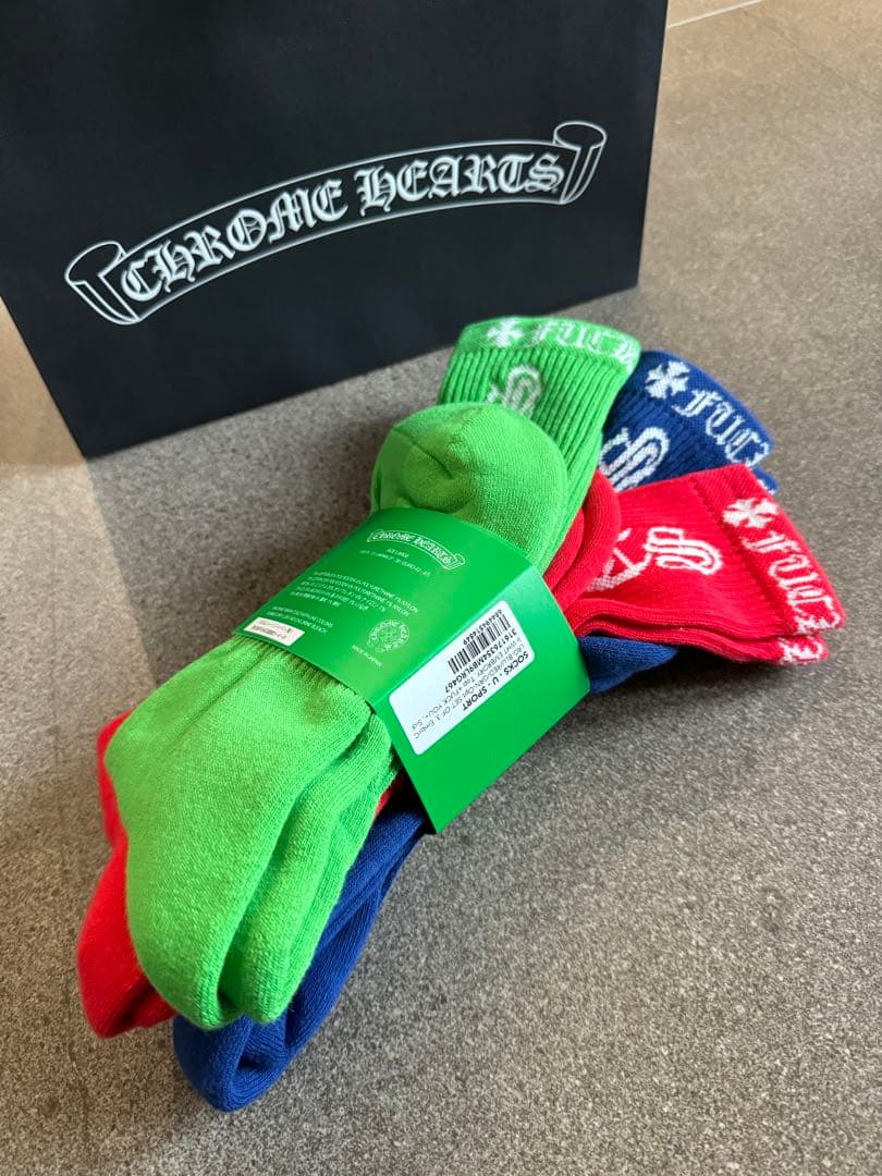 】CHROME HEARTS クロムハーツ　ロゴ柄ソックス3足