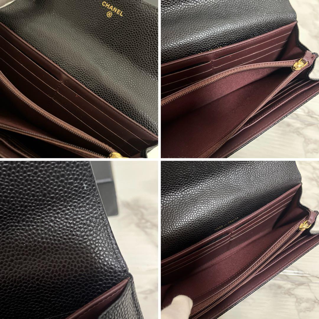 【新春特価】シャネル マトラッセ キャビアスキン ロングフラップウォレット