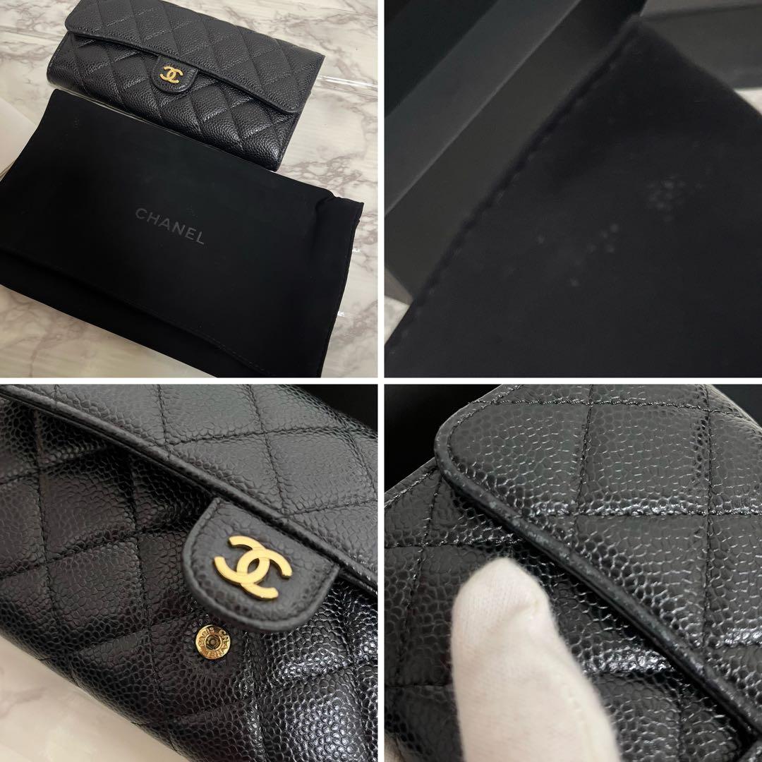 【新春特価】シャネル マトラッセ キャビアスキン ロングフラップウォレット