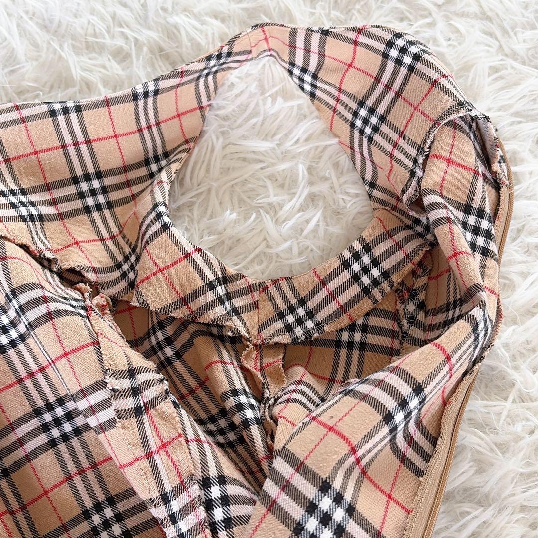 美品✨【バーバリーズブルーレーベル】ノースリーブワンピース ノバチェック 38