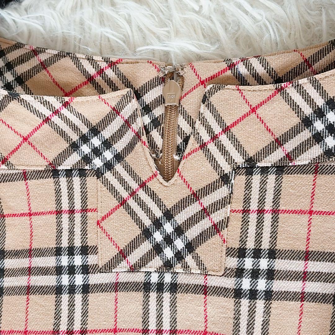 美品✨【バーバリーズブルーレーベル】ノースリーブワンピース ノバチェック 38