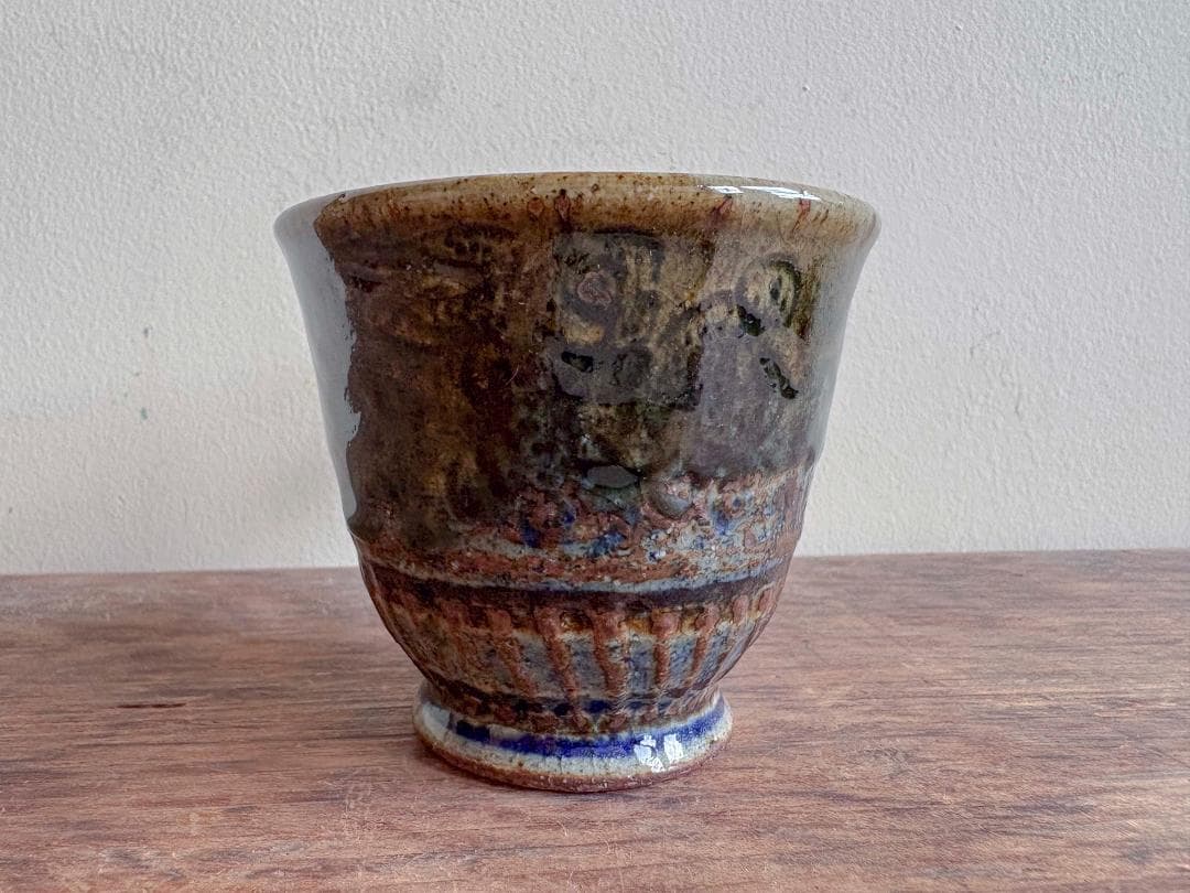 イムサエム　コーヒーカップ　線刻紋　大きいサイズ　使用品　美品