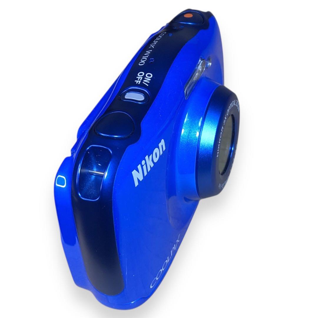 【美品】Nikon COOLPIX W100 デジタルカメラ　ブルー　コンデジ