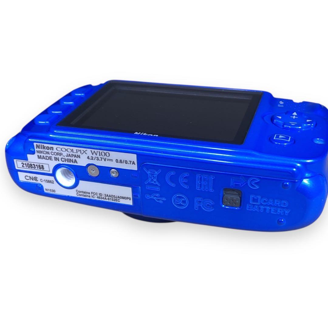 【美品】Nikon COOLPIX W100 デジタルカメラ　ブルー　コンデジ