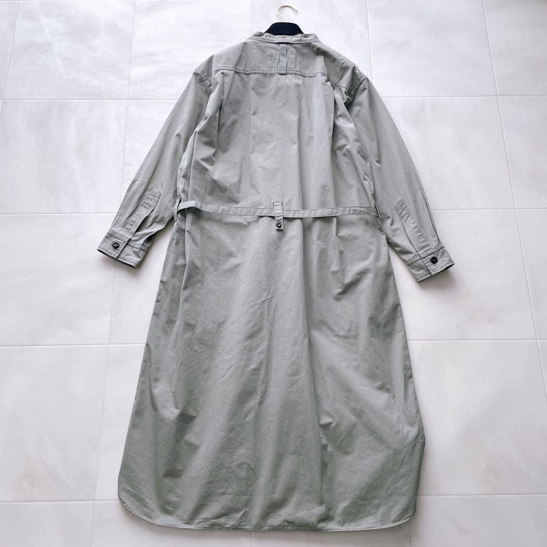 美品✨MHL. DRY COTTON POPLIN シャツワンピース セージⅠ