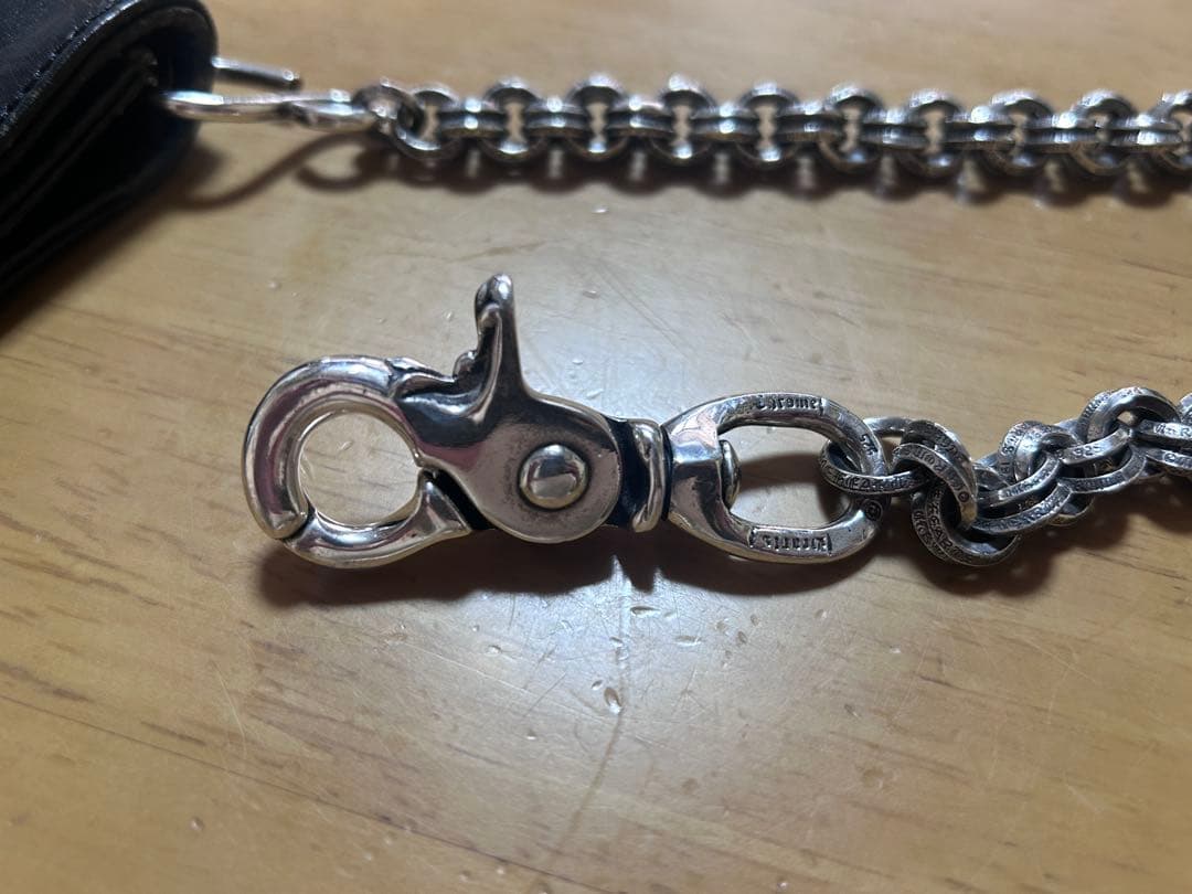 クロムハーツ 1クリップダブルBリング シルバーウォレットチェーン