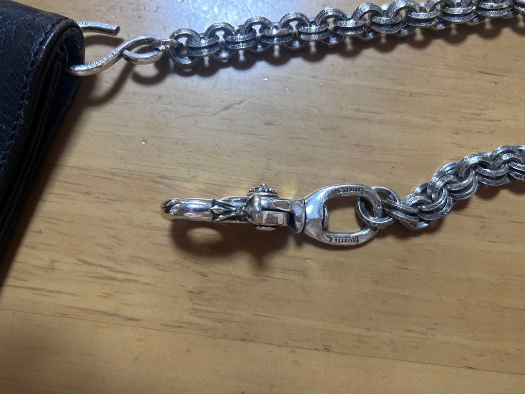 クロムハーツ 1クリップダブルBリング シルバーウォレットチェーン