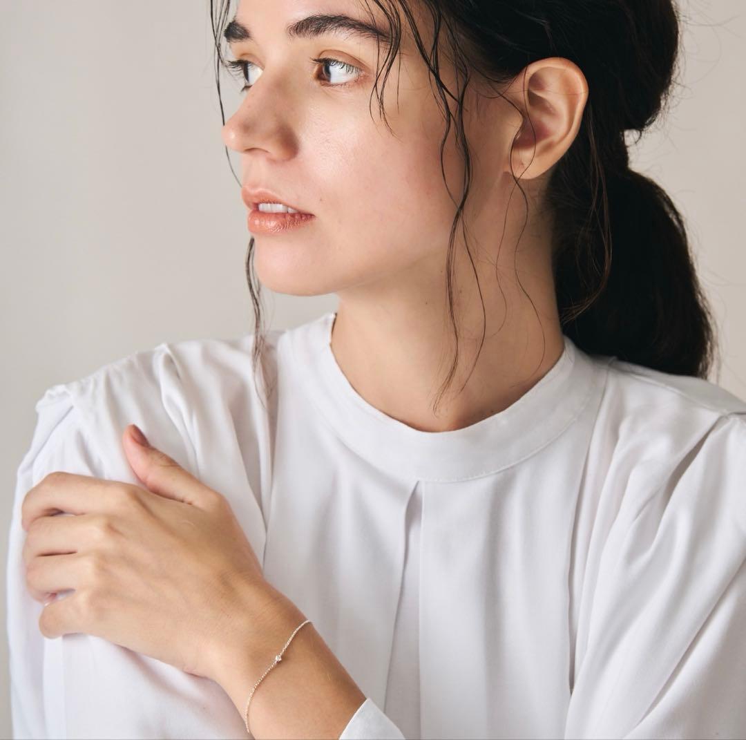 シンプル シルバー アンクレット　agate