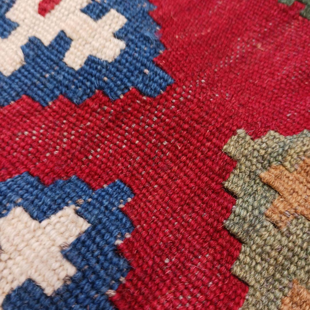 Y2658-1 イラン カシュガイ産 キリム 天然染料 ウール100% 絨毯