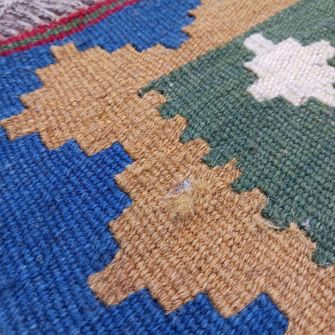 Y2658-1 イラン カシュガイ産 キリム 天然染料 ウール100% 絨毯