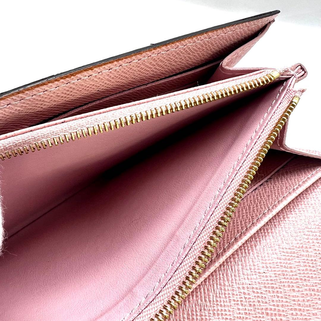 【現行型 極美品】 ルイヴィトン モノグラム 新型ポルトフォイユ サラ ローズ