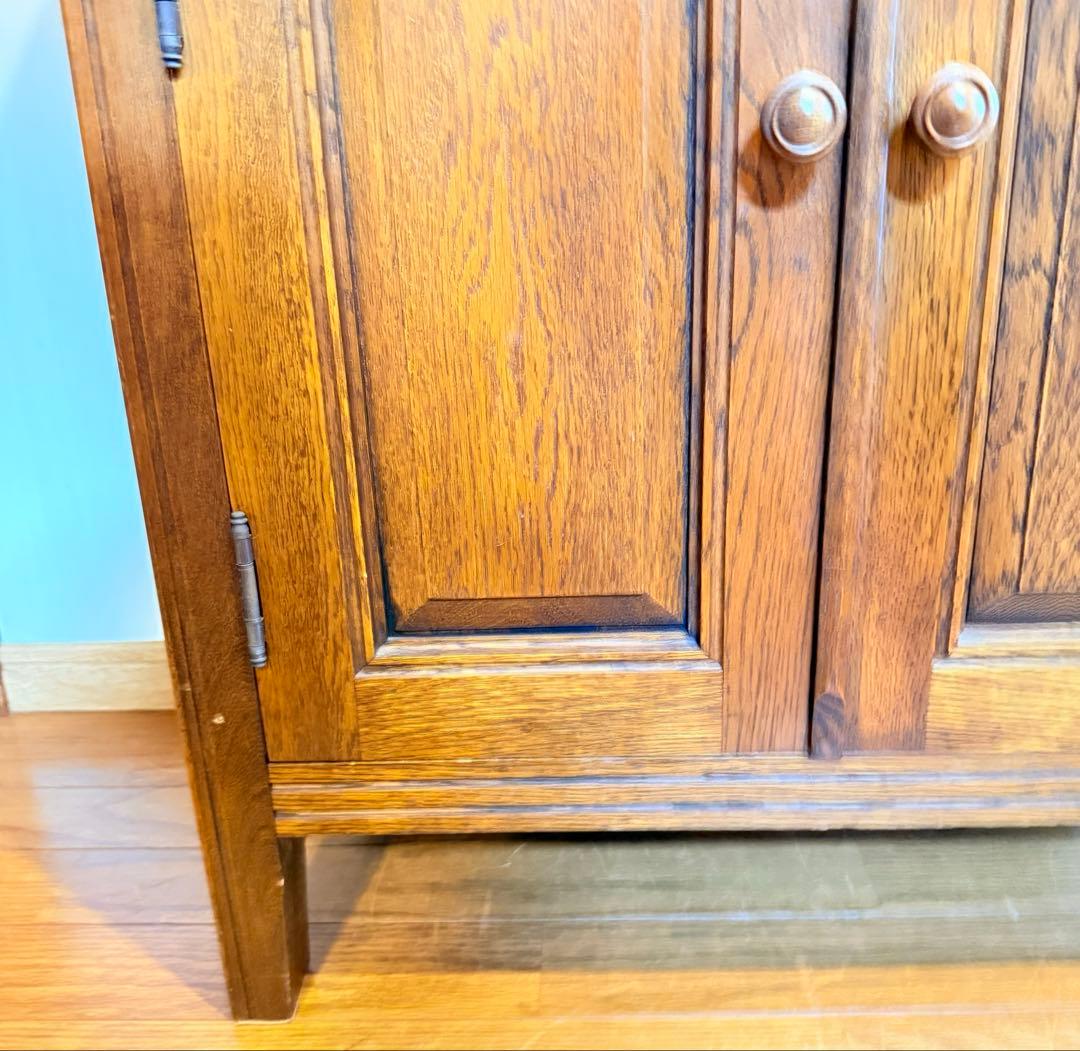 【希少】勇峰工芸 花柄キャビネット 旭川家具 キャビネット