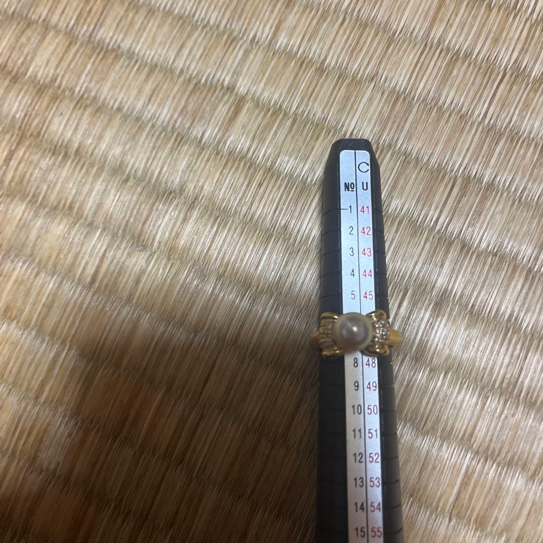 ゴールドのパールの指輪