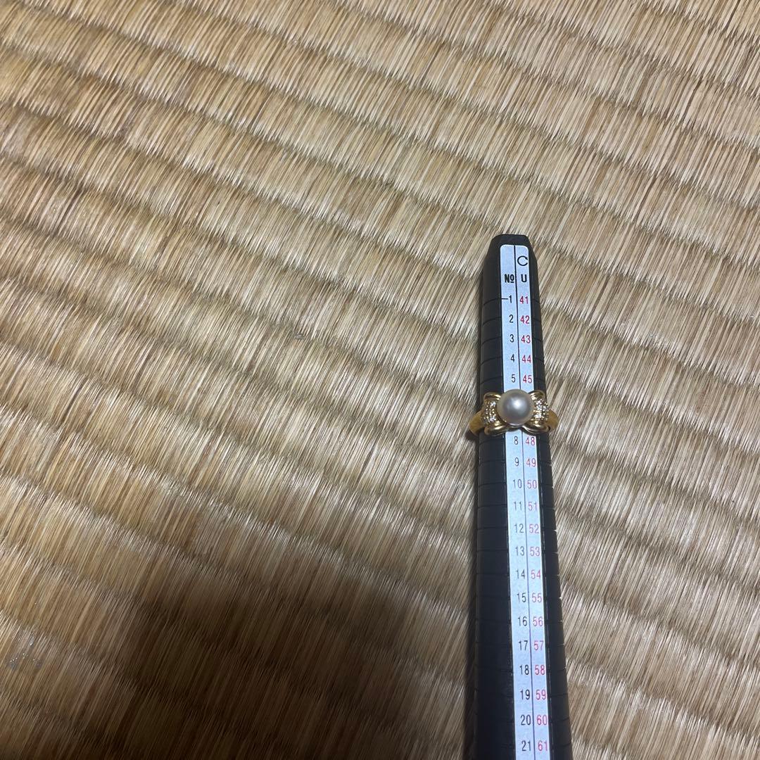 ゴールドのパールの指輪