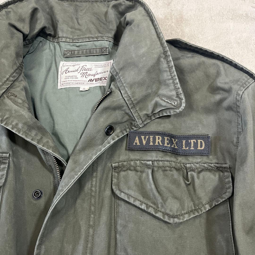 AVIREX M-65ミリタリージャケット XL グレー
