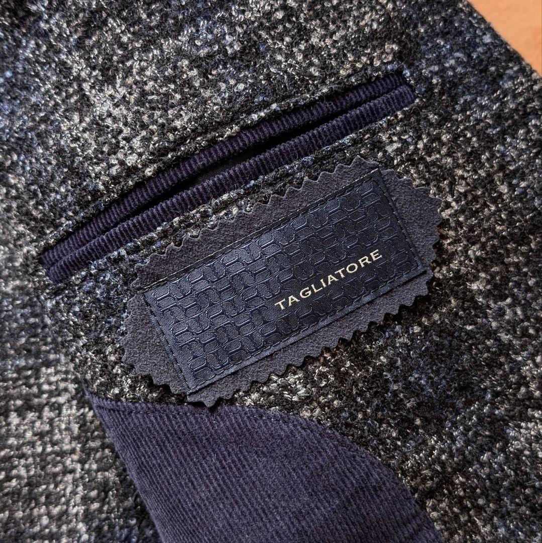 【近年モデル】TAGLIATORE ジャケット グレー ネイビー チェック 50