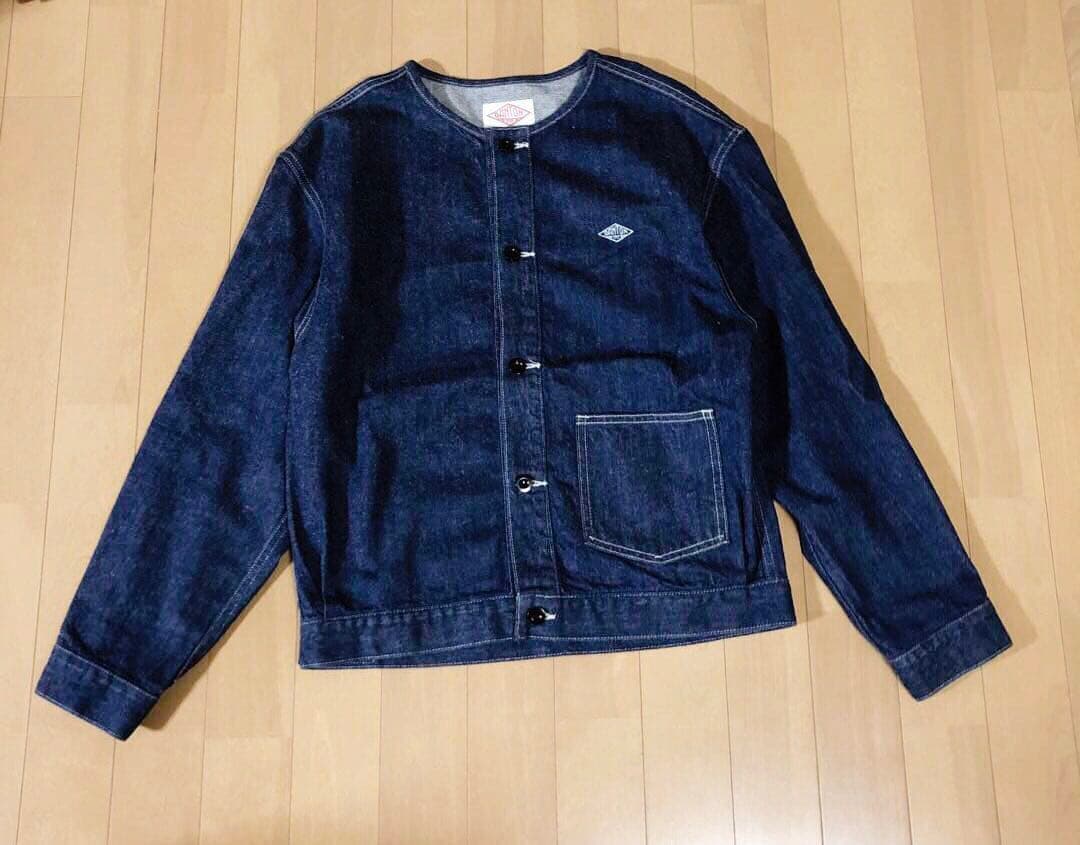 【DANTON】デニムノーカラージャケット