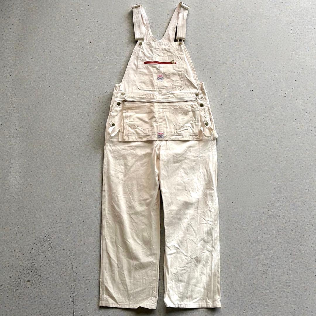 希少✨POINTER ポインターエプロン付きUSA製W36デニムオーバーオール