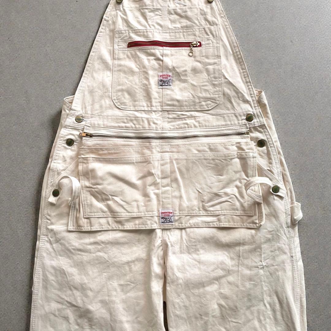 希少✨POINTER ポインターエプロン付きUSA製W36デニムオーバーオール