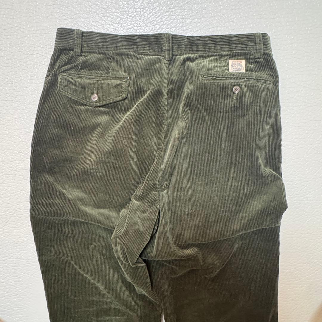希少 ラルフローレン コーデュロイ ワークパンツ 34 ダークグリーン 太畝