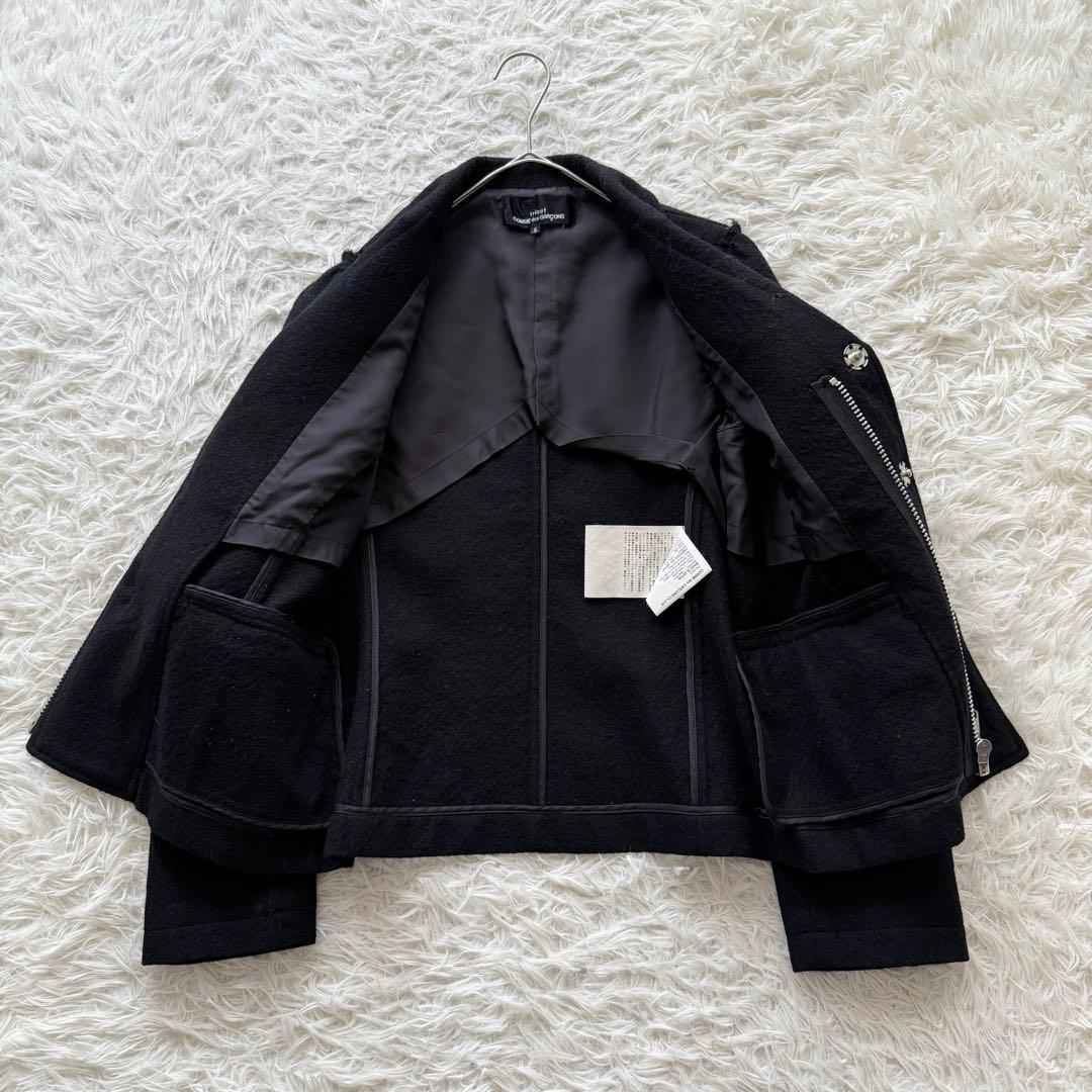 【トリココムデギャルソン】AD2004 ジャケット　黒　インサイドアウト　縮絨