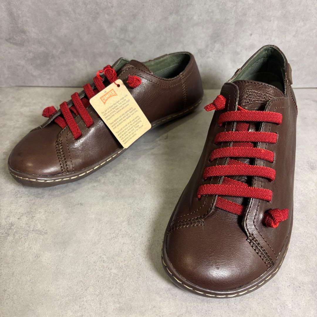 未使用品 カンペール ペウカミ レザースニーカー　ブラウン　37