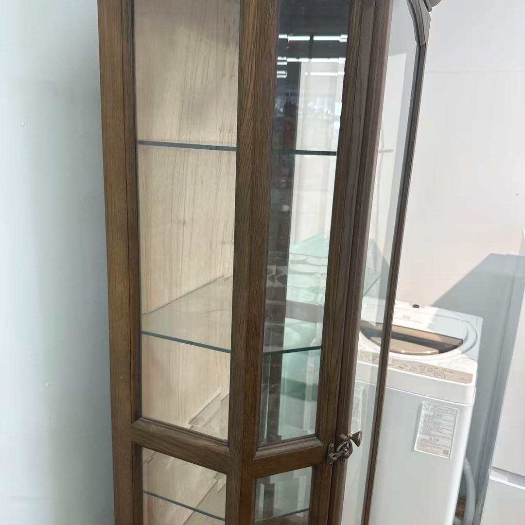旭川 三陽家具工業 ガラスキャビネット 飾り棚 照明付き　訳あり