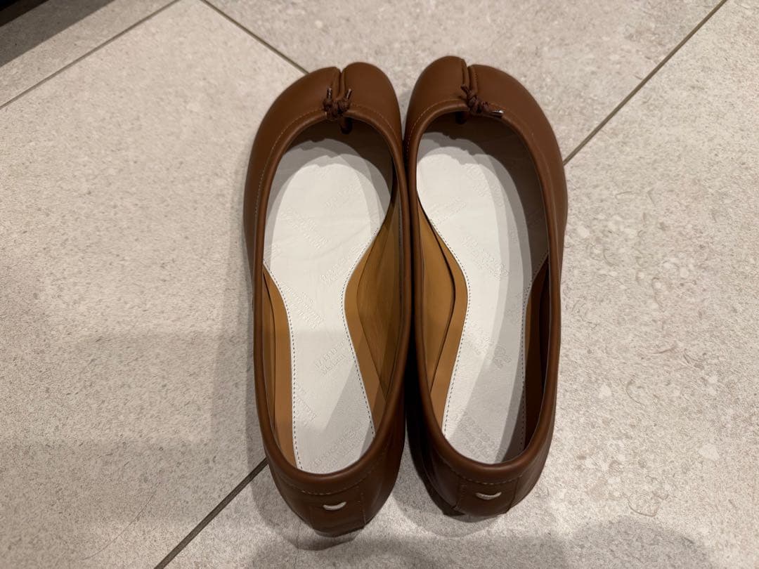 【値下げ】Maison Margiela ブラウン レザー バレエシューズ