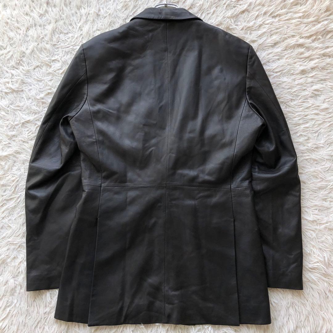 【美品 ラムレザー】キルガー　レザーテーラードジャケット　ダークブラウン