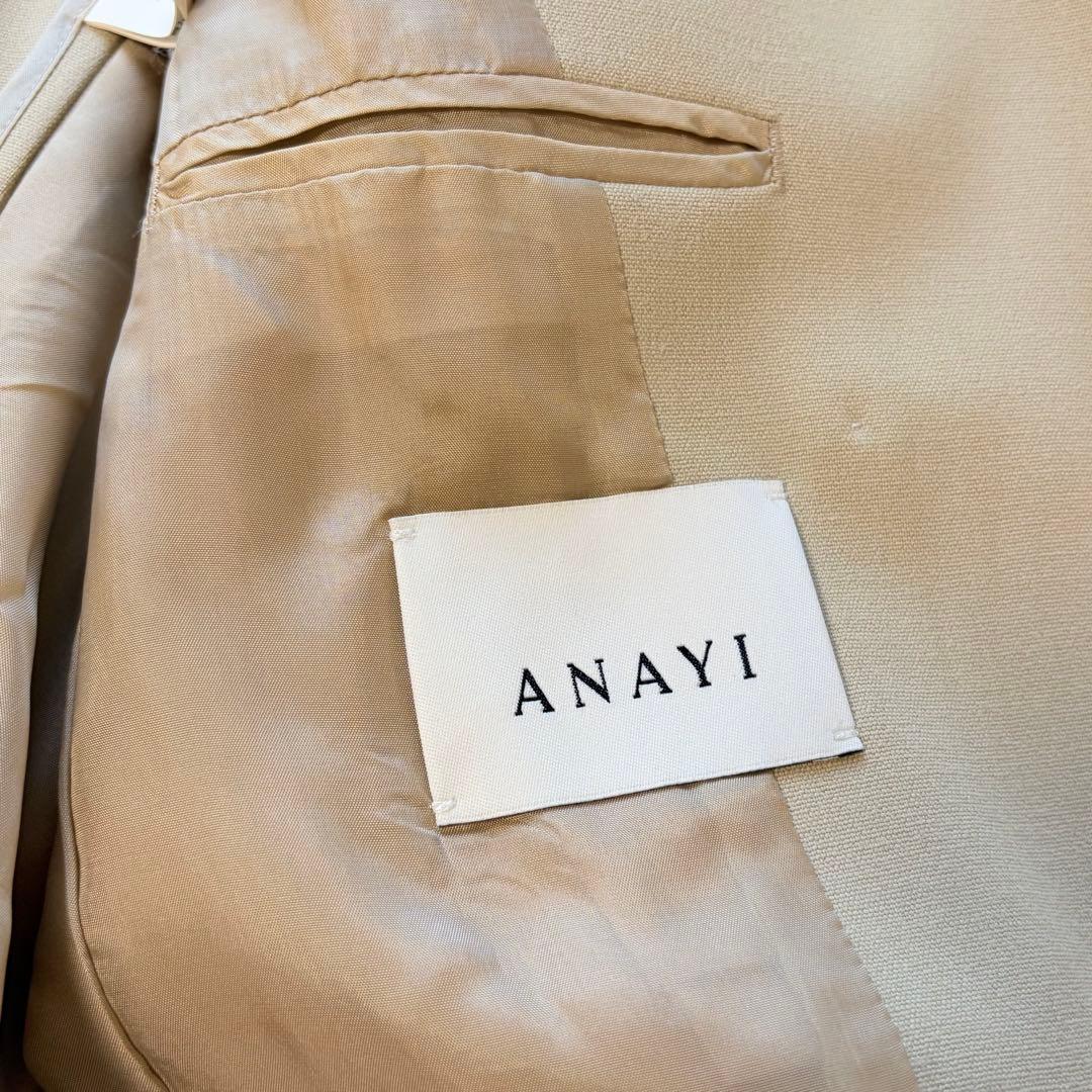 美品　ANAYI アナイ オックス ストレッチ ダブル ジャケット　ベージュ