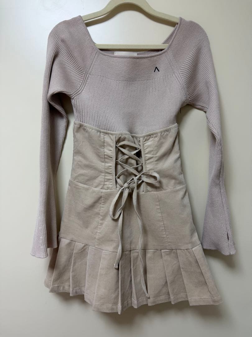 ワンピース ANDMARY High waist velour mini dress