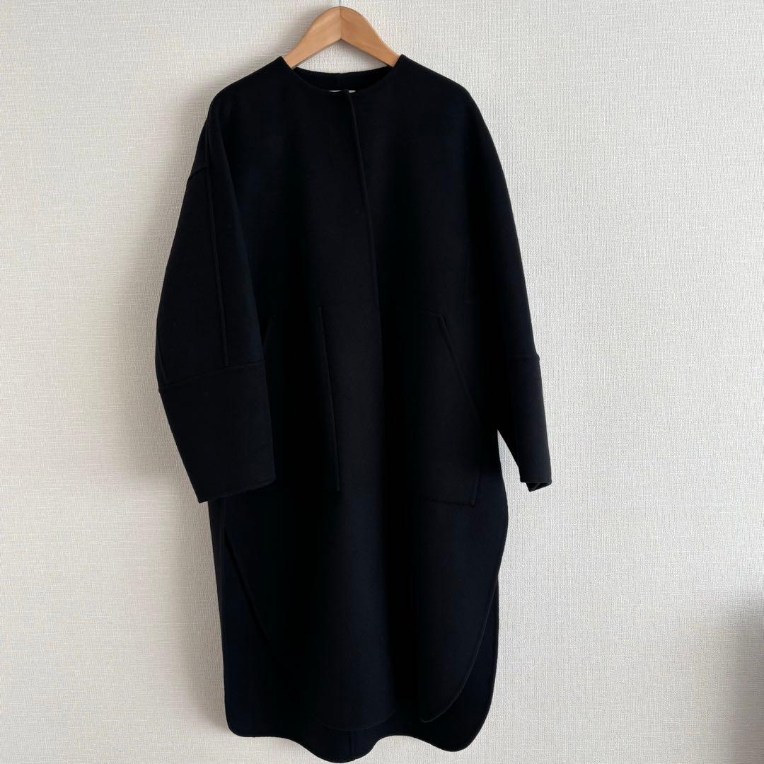 LE PHIL ソフトウールリバーコート ルフィル　コート　ブラック