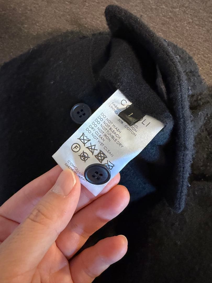 COMOLI 23AW 縮絨ウール 6P パンツ BLACK サイズ1