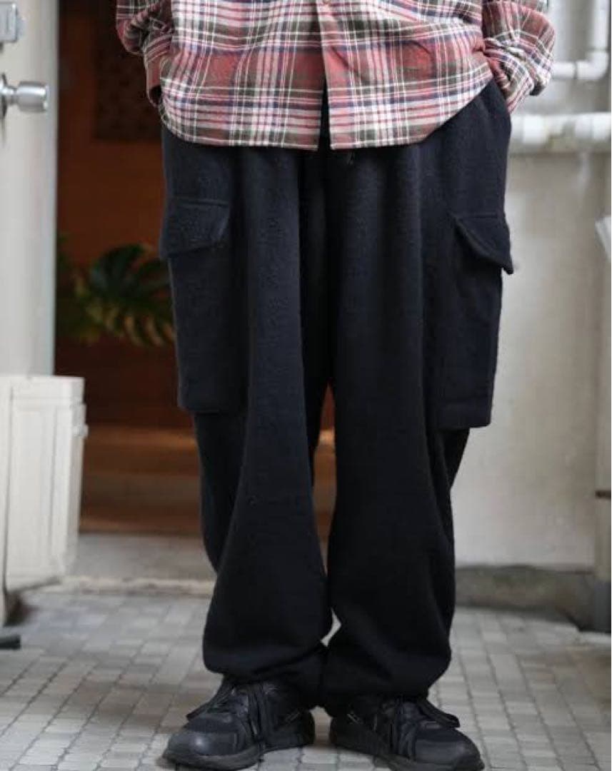 COMOLI 23AW 縮絨ウール 6P パンツ BLACK サイズ1