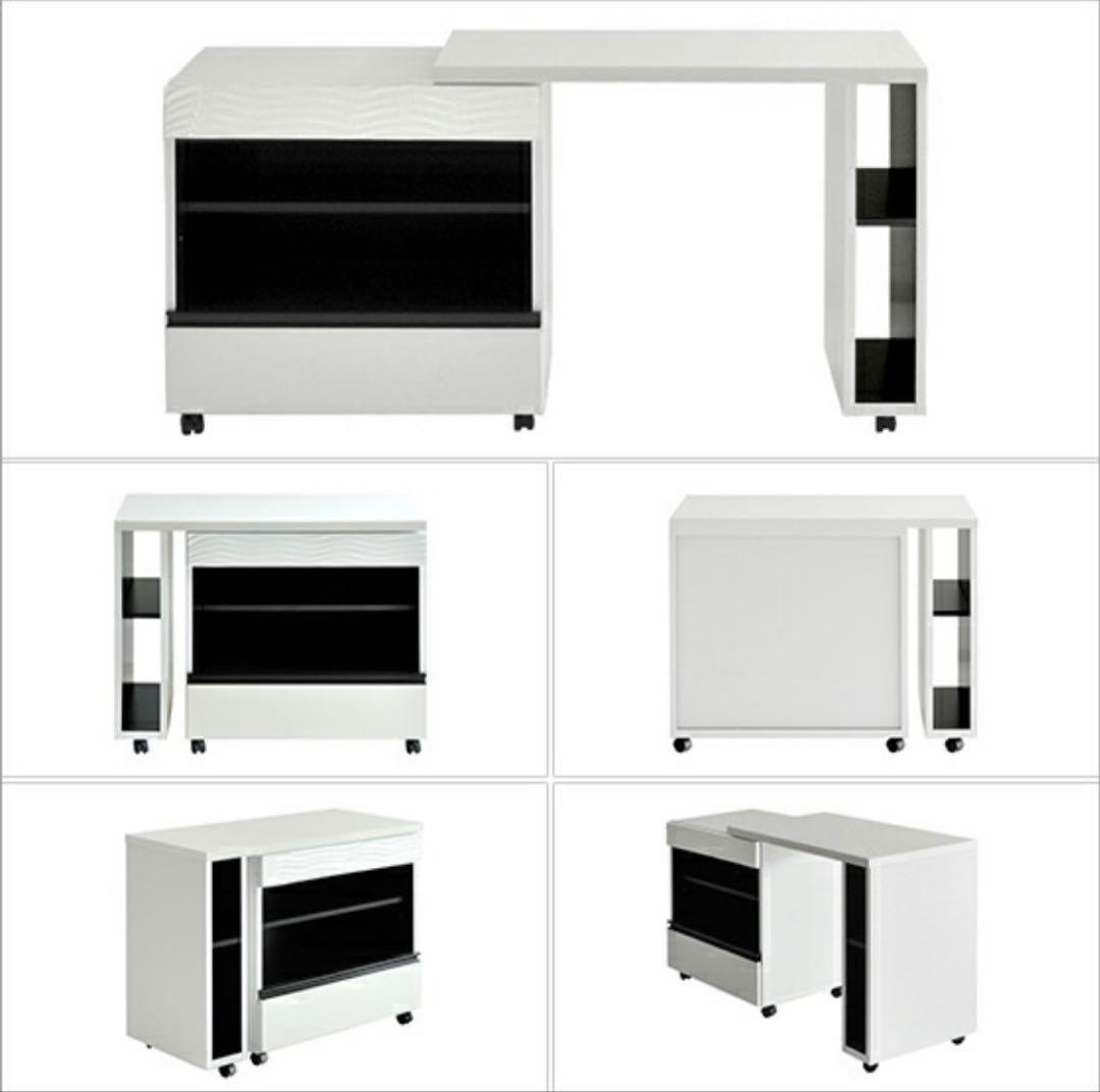 ホワイト キッチンカウンター キッチンデスク PCデスク